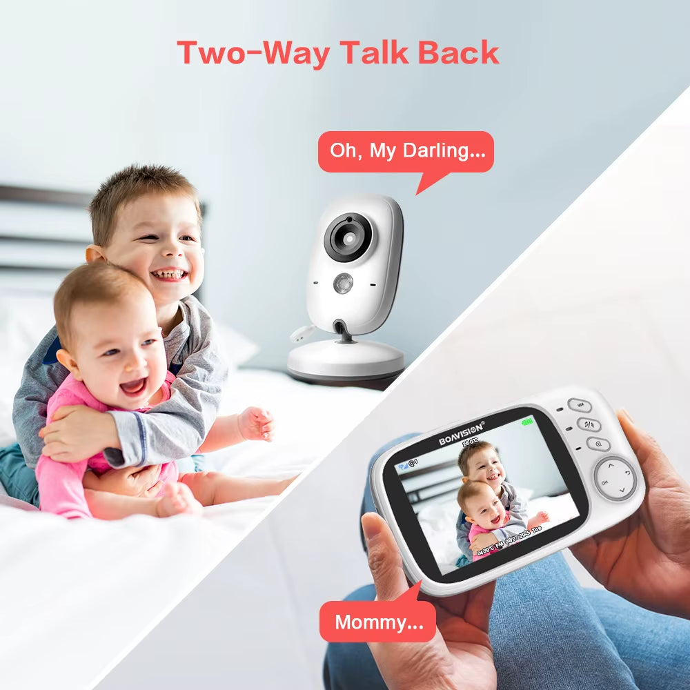 VB603 Video Baby Monitor 2.4G Wireless with 3.2 Inches LCD 2 Way Audio Talk Night Vision Surveillance Security Camera Babysitter