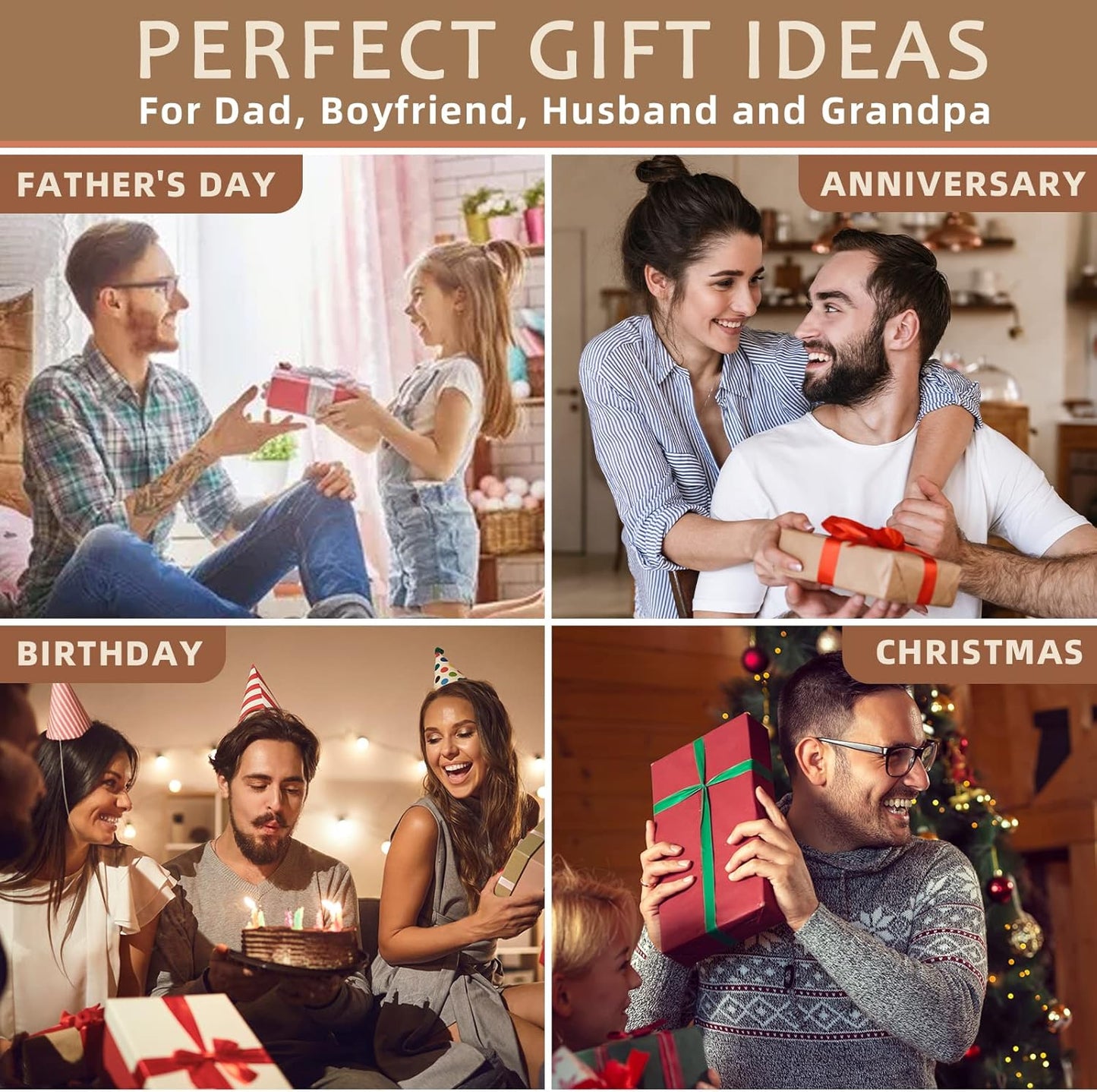 Gifts for Men Him Husband Dad, Wood Phone Docking Station with Drawer, Christmas Xmas Birthday Anniversary Men Him Husband Boyfriend Gifts from Girlfriend, Mens Nightstand Organizer Presents Ideas