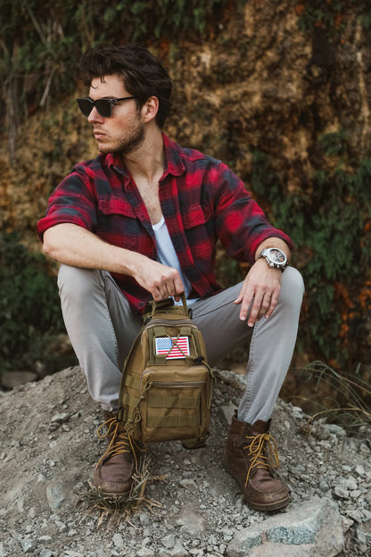 Jupitergear Tactical Military Sling Backpack Shoulder Bag Molle Outdoor Daypack Backpack with Adjustable Strap