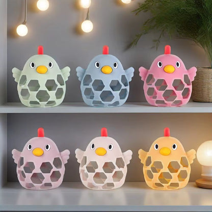 1/2PCS Baby Silicone Teethers Toys Cartoon Chick Shape Baby Toys Skeleton Baby Care Equipment Chewing Training Baby Products