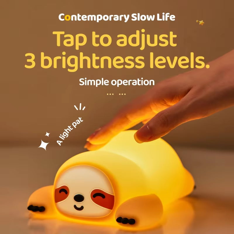 Cute Animal Giraffe Panda Silicone Night Light Timer Patting Lamp Rechargeable Night Lamp for Kids Boys Birthday Gift Room Decor