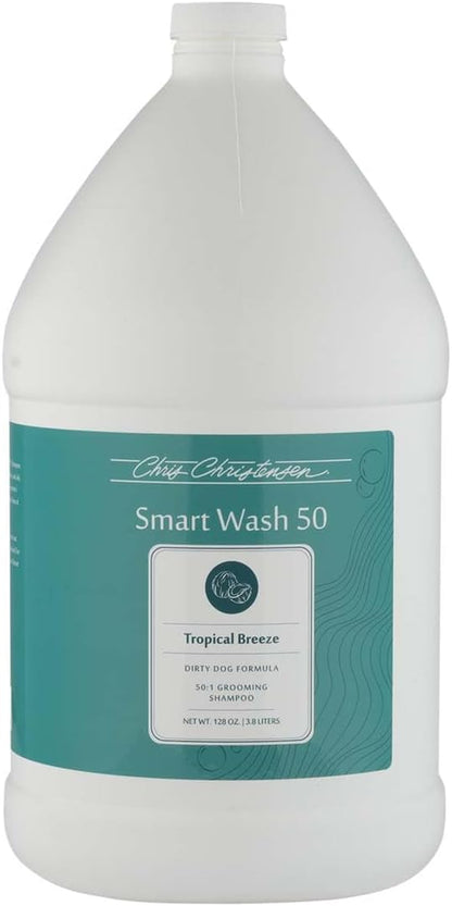 Smartwash50 Ultra Concentrated Dog Shampoo, Makes up to 50 Bottles, Groom like a Professional, Delightfully Fragranced, Suitable for All Coats, Made in the USA (Tropical - Breeze)