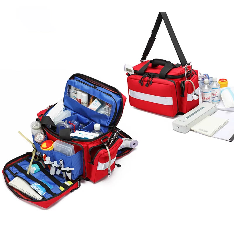 Outdoor Emergency First Aid Kit Medical Bag Rescue Large Capacity Case Waterproof Reflective Oxford Multi-Pocket Travel Backpack