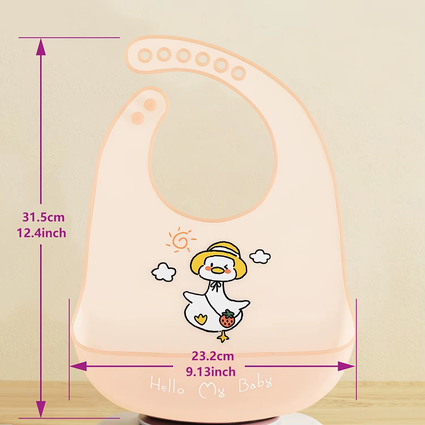 Waterproof Baby Bibs Baby Stuff Cute Cartoon Animal Printed Kids Bib Girl Boy Adjustable Soft Silicone Bib Baby Feeding Stuff