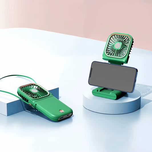 USB Halterneck Small Fan Outdoor Portable Handheld Fan Power Bank Ultra-Quiet Slim Folding Mini Desktop Fan F30