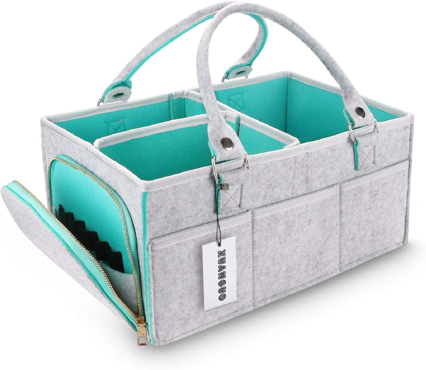 Baby Diaper Caddy Organizer for Boy or Girl Large Nursery Storage Bin Basket Portable Holder Tote Bag for Changing Table and Car Baby Shower Gifts Newborn Essentials Stuff Registry Must Haves Item