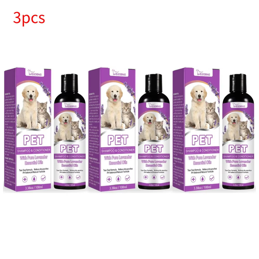 Puppy Shampoo for Dogs Cats Grooming Pet Flea Tick Control Relieve Itching Ph Balanced Cleaning Moisturizing Smooth Pet Shampoo