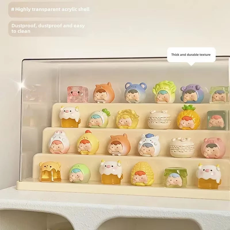 Blind Box Display Rack Dustproof Showcase for Model Figurines Storage Cabinet Transparent Collectible Figures Organizer Box