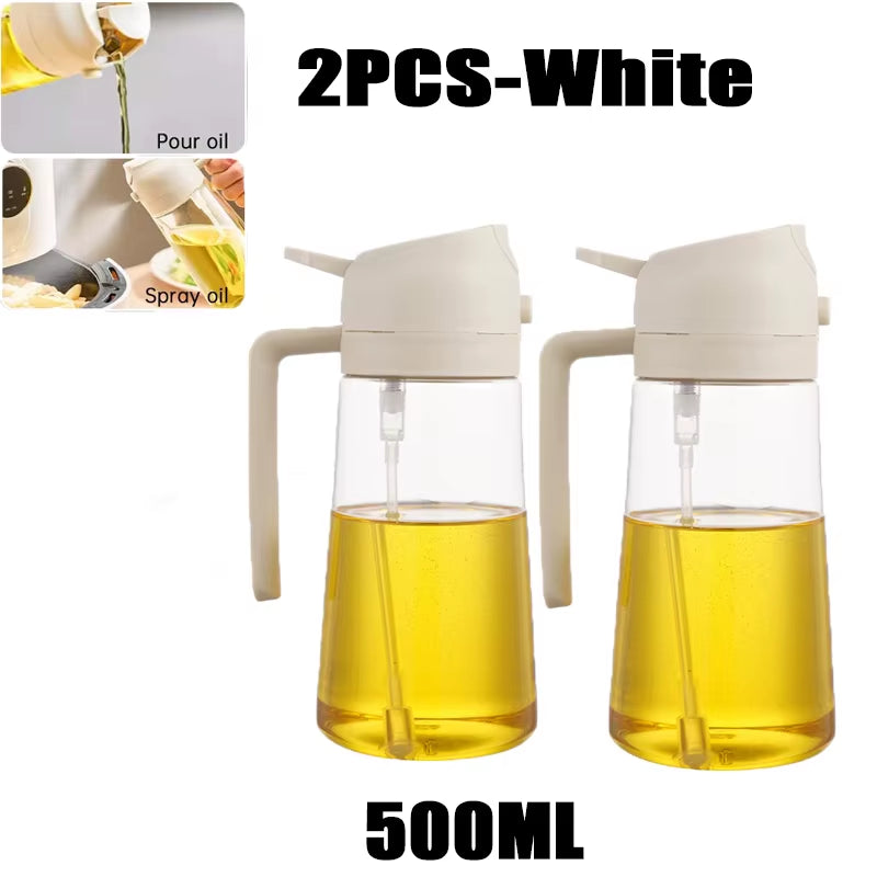 500Ml 2 in 1 Spray Oil Dispenser Olive Oil Spray Barbecue Cooking Olive Oil Jar Baking Vinegar Soy Sauce Spray Container