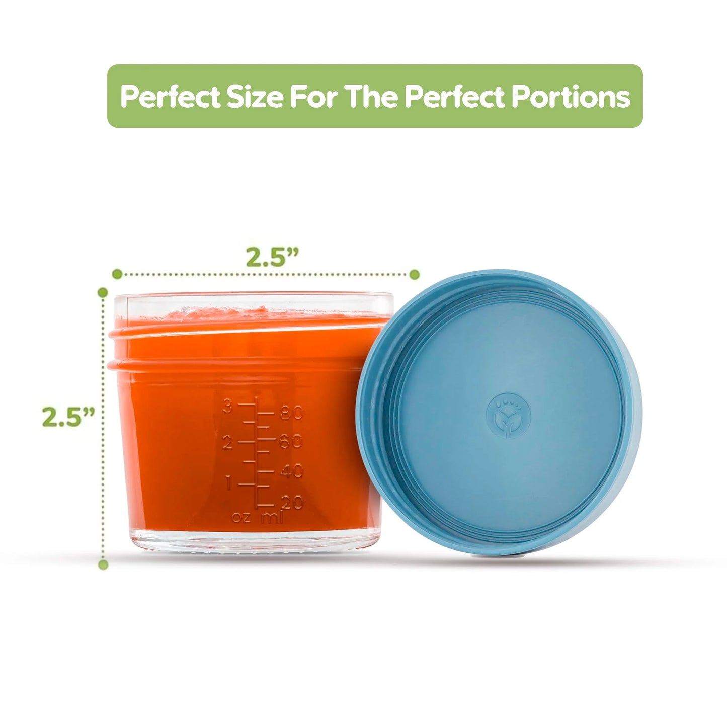 Glass Baby Food Storage Jars with Plastic Lids (4 Oz, 12 Pack Set)