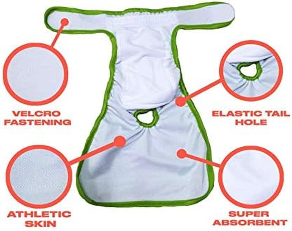 Dog Diapers Washable & Reusable Female and Male Dog Diapers Materials Durable Machine Washable Solution for Pet Incontinence and Long Travels - 3 Pack Set (M, Solid)