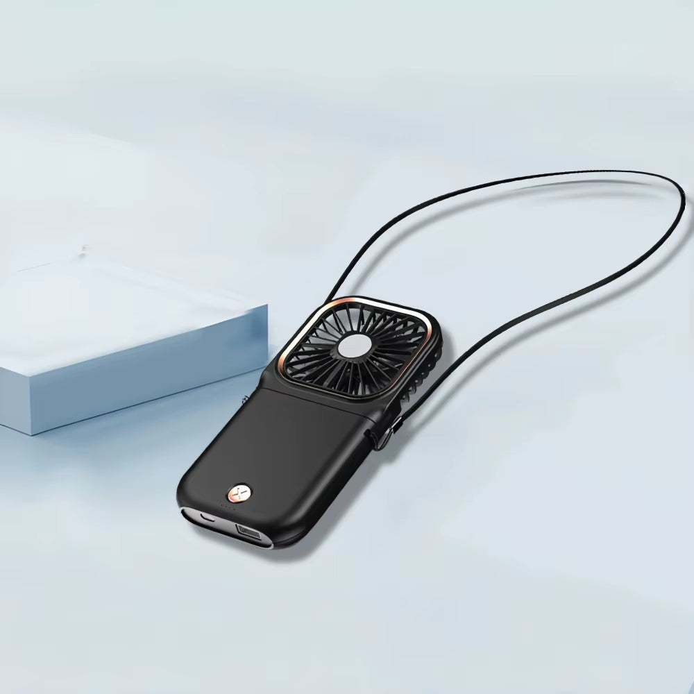 USB Halterneck Small Fan Outdoor Portable Handheld Fan Power Bank Ultra-Quiet Slim Folding Mini Desktop Fan F30