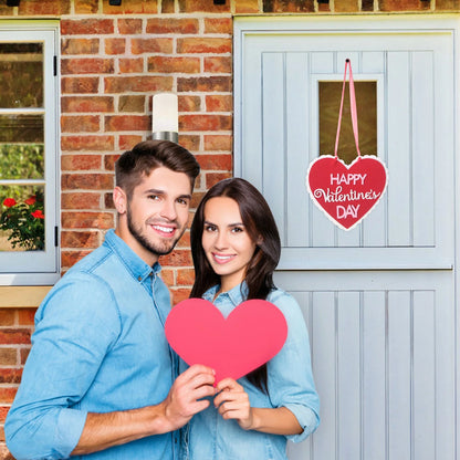 Valentine'S Day Signs Love Heart Shape Hanging Decor Doorplate-Happy Sign Front Door Valentines Decorations for the Home