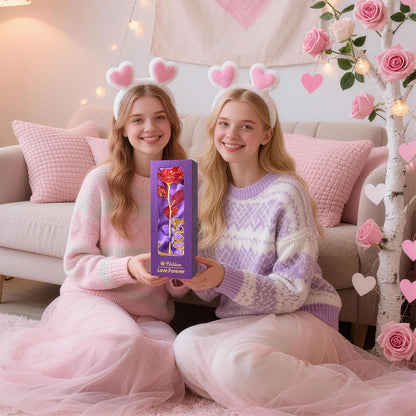 Valentines Day Rose Gifts for Her,Birthday Gifts for Women,Mothers Day Flowers Gifts for Mom,Red Artificial Flower Present with Love Stand for Wife,Grandma,Daughter,Birthday,Anniversary