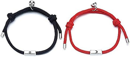 2Pcs Couples Bracelets for Women Men, Matching Bracelets for Couples, Matching Heart Bracelets for Boyfriend Girlfriend Best Friend