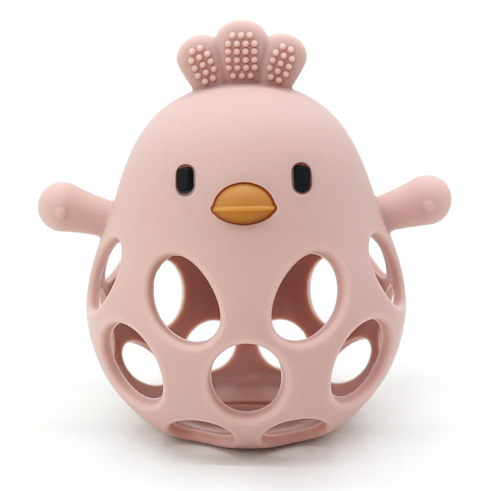 1PC Silicone Baby Teething Toys Hollow Out Baby Items Cartoon Chick Shape Baby Toys Nursing Baby Products Soft Baby Stuff