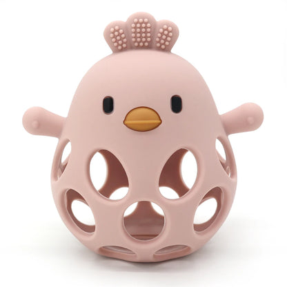 1PC Silicone Baby Teething Toys Hollow Out Baby Items Cartoon Chick Shape Baby Toys Nursing Baby Products Soft Baby Stuff