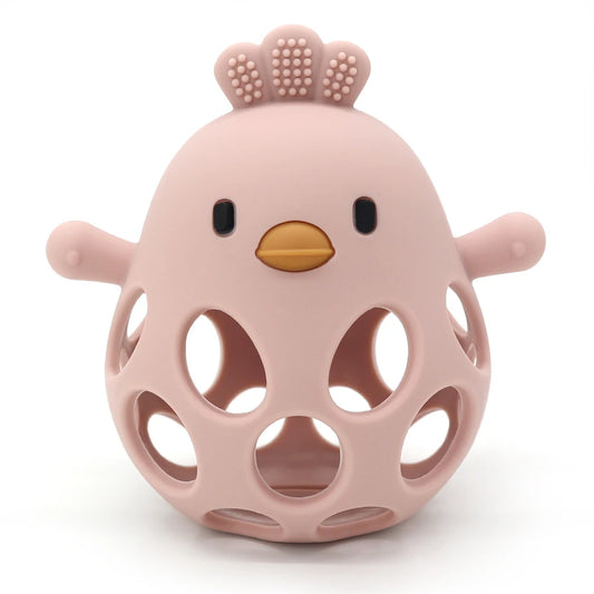 1PC Silicone Baby Teething Toys Hollow Out Baby Items Cartoon Chick Shape Baby Toys Nursing Baby Products Soft Baby Stuff