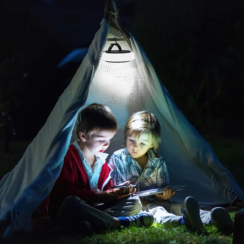 Innovative Portable Camping Light with Rechargeable Fan for Outdoor Tents