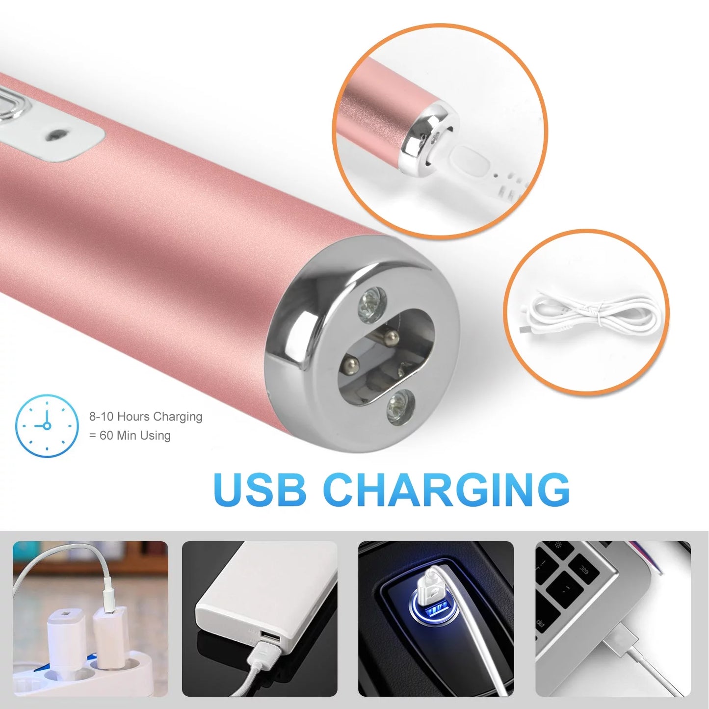 4 in 1 Women Electric Shaver Rechargeable Waterproof Razor Painless Epilator Body Hair Remover Nose Hair Beard Bikini Trimmer Eyebrow Face Facial Armpit Legs Removal Clipper Lady Grooming Groomer Kit