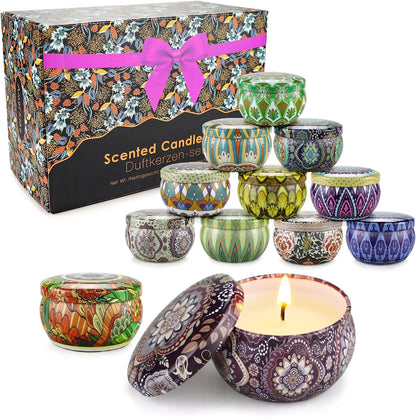 Candles Gifts for Women, 12 Pack Soy Wax Candles for Home Scented, Birthdays Thank You Mothers Day Christmas Gifts for Women Mom Who Have Everything