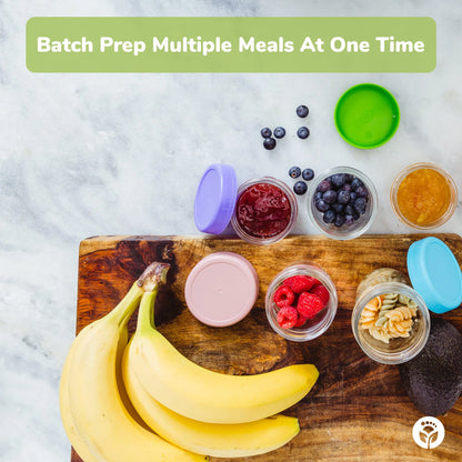 Glass Baby Food Storage Jars with Plastic Lids (4 Oz, 12 Pack Set)